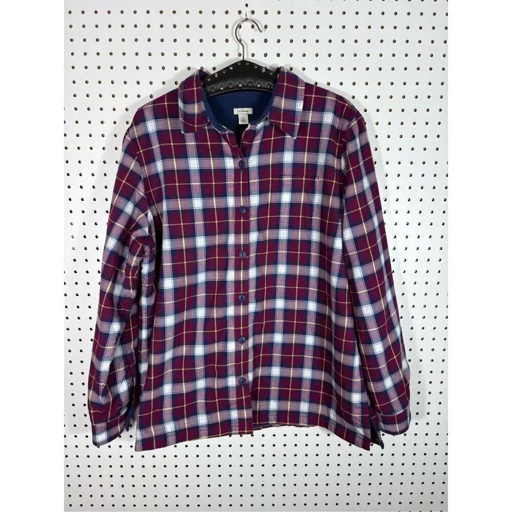 L.L Bean flannel lined button down shirt size L